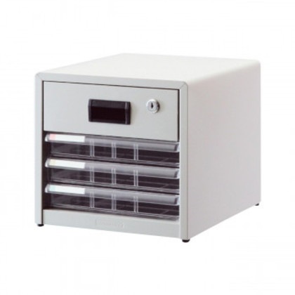 ナカバヤシ アバンテV2レターケース A4 浅3段×鍵付1段 ニューグレー AL-R4ニユ-グレ