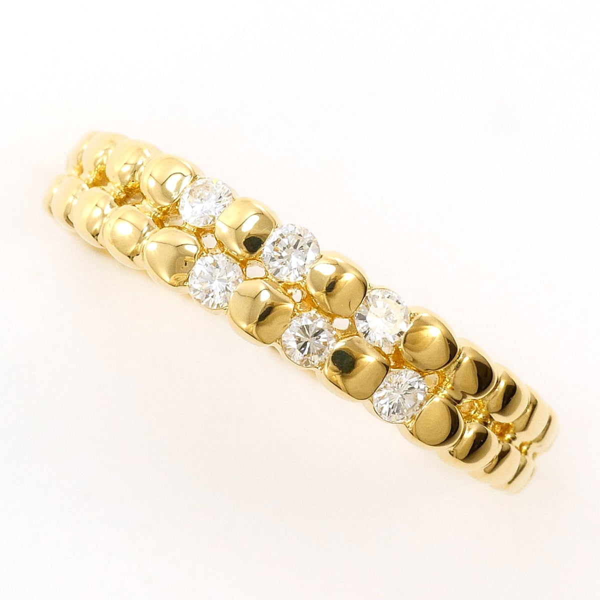 K18 18金 YG イエローゴールド リング・指輪 10号 ダイヤモンド 0.12 ct 総重量約1.8g 中古