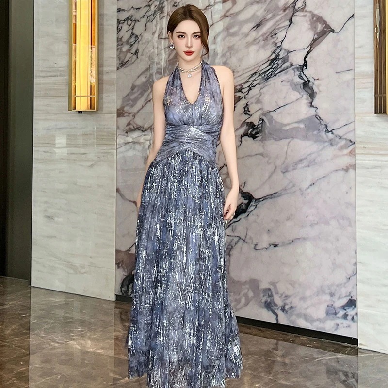 ウェディング キャミワンピース パーティー セクシー 二次会 メ 旅行 結婚式 キャバ 同窓会 【JY.上品】 2025夏新品 着痩せ バックレス 大人 ドレス 演奏会 ホルターネック 卒業式 披露宴