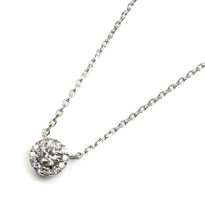 Vendome Aoyama ヴァンドーム青山 Pt950/Pt850 プラチナ グレース ネックレス ダイヤモンド0.19ct 2.4g 40cm レディース 中古