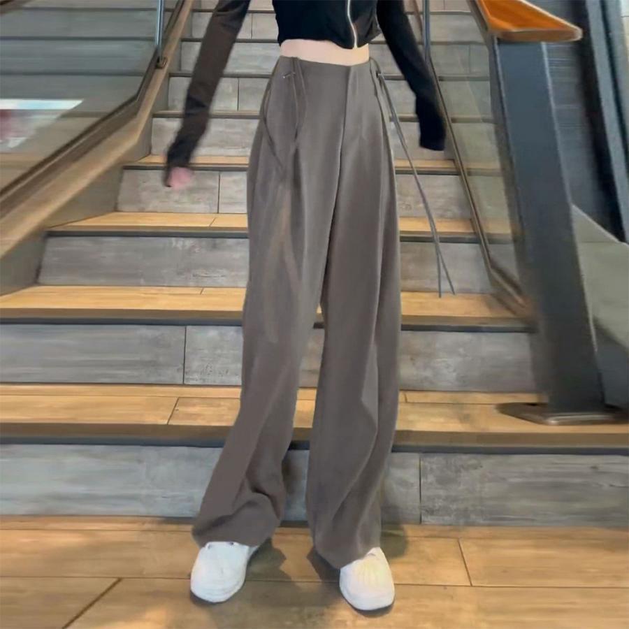 サスペンダー付き ワイドパンツ 春 夏 秋 2WAY