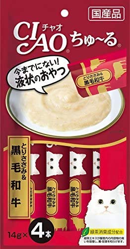 【16個セット】チャオ (CIAO) 猫用おやつ ちゅ~る とりささみ＆黒毛和牛 14g×4本 4,701円