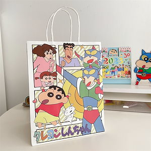 漫画クレヨンしんちゃん誕生日ギフトバッグかわいい女の子ハートギフトバッグ手描きクラフト紙袋33246
