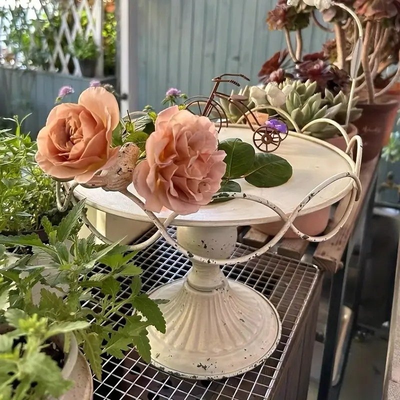 花台 フラワーポット ヨーロピアン エレガント 白 鉄 鳥がとまっているデザイン 軽量 ガーデニング ヴィンテージ調 ガーデンデコレーション 4-7 7,552円