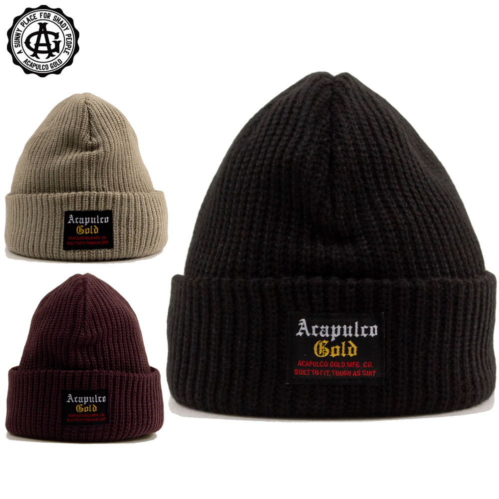 【Acapulco Gold/アカプルコゴールド】ニットキャップ ビーニー ニット帽/FISHERMAN BEANIE AG FW24-19