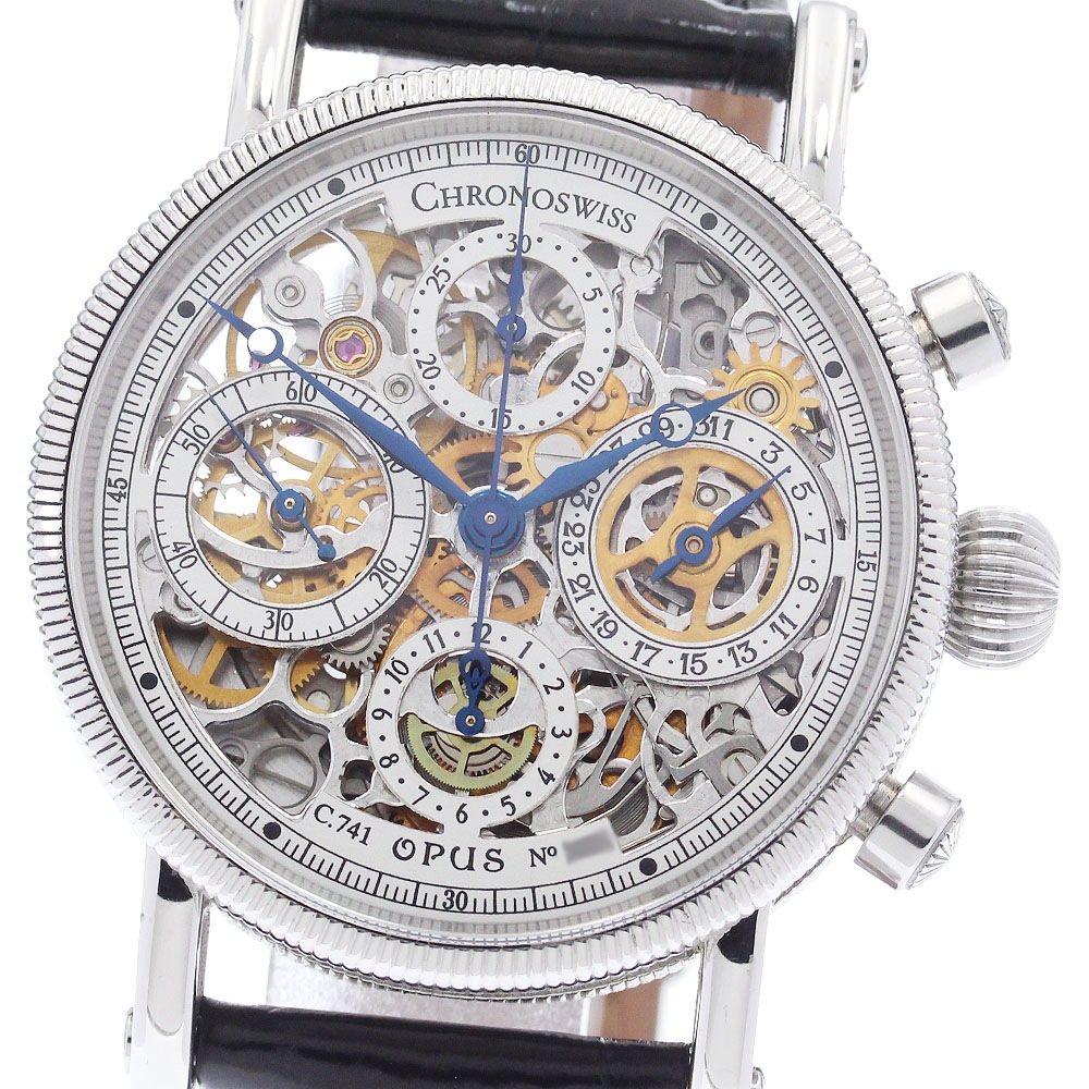 クロノスイス Chronoswiss CH7523S オーパス デイト クロノグラフ 自動巻き メンズ 箱・保証書付き_945934【中古】
