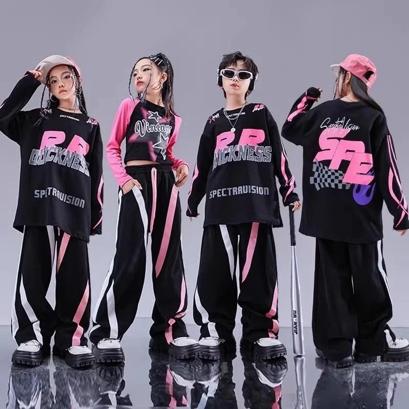 街舞児童服男児ヒップホップセットhiphop街童装女児ジャズダンス服装