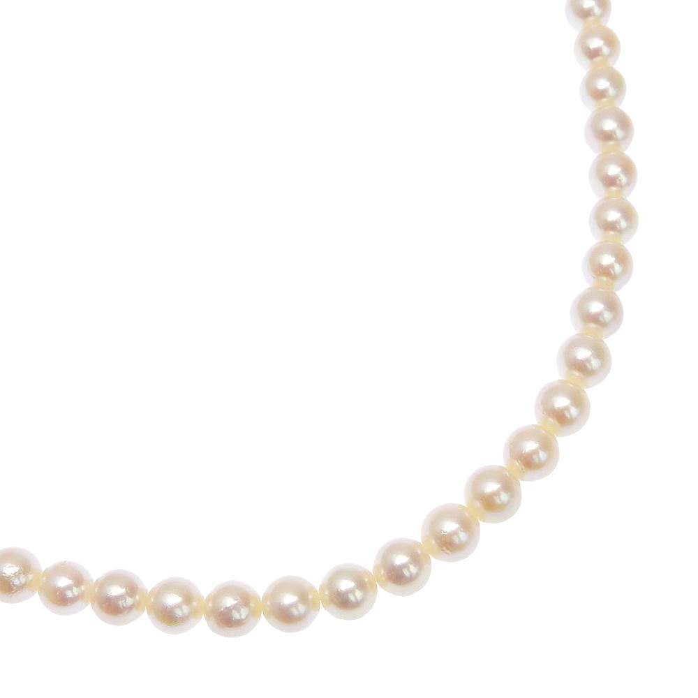 パール ロング ネックレス 6.0～6.4ｍｍ シルバー アコヤ真珠 約49.6g レディース 中古品 Aランク