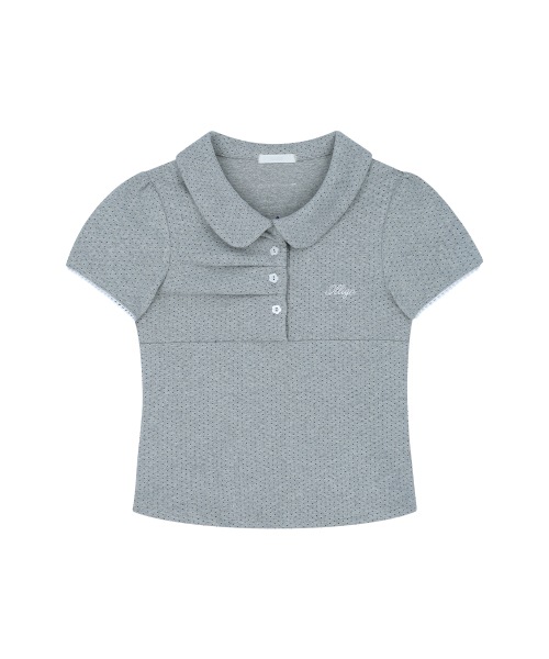 【ILLIGO】 DOT PINTUCK COLLARED TEE MELANGE 正規品