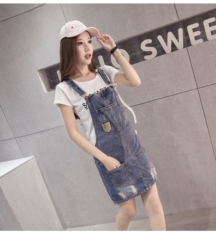 スカート サロペット ジャンパースカート ジャンスカ 膝上 袖なし ノースリーブ ポケット ハイウエスト デニム シンプル カジュアル おしゃれ お洒落 こなれ感 スポーティー ガーリー 無地 春 夏