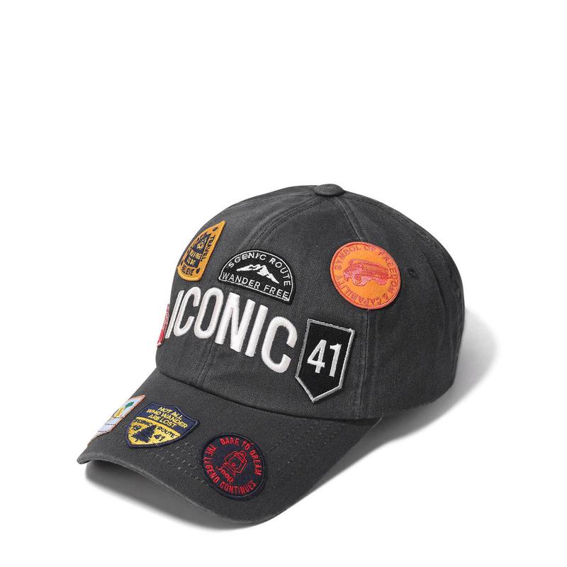 JQ4GCU169 ダークグレー アイコニック マルチワッペン ボールキャップ 野球帽