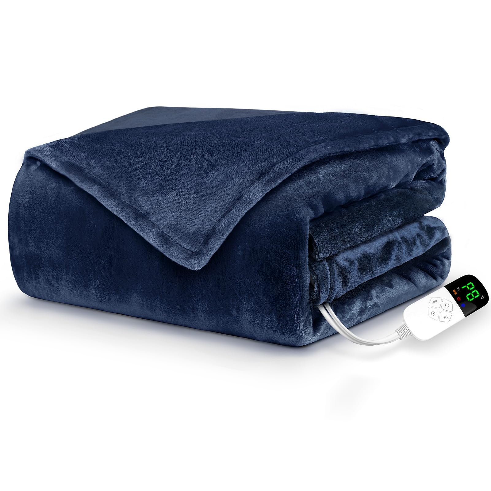 Aliliy 電気毛布 掛け敷き兼用 洗える【188x130cm 自動恒温運転で賢く節電 両面フランネル】8段階温度調節 2-4-8-12H切タイマー 厚手 電気ブランケット 90W 速暖 省エネ ダ
