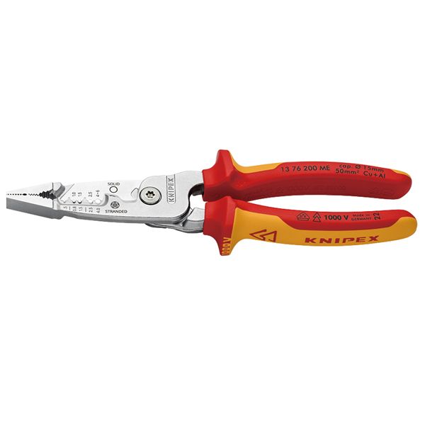 KNIPEX クニペックス 1000V絶縁ワイヤーストリッパー メトリック サイズ200x60x28mm パック入 1376-200MESB