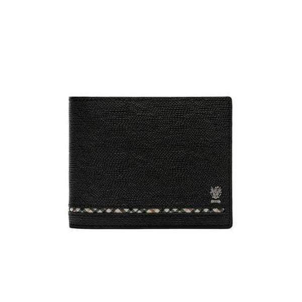 [ALEXANDER]ブラックラインチェック牛革二つ折り財布 DBWA0E623BK
