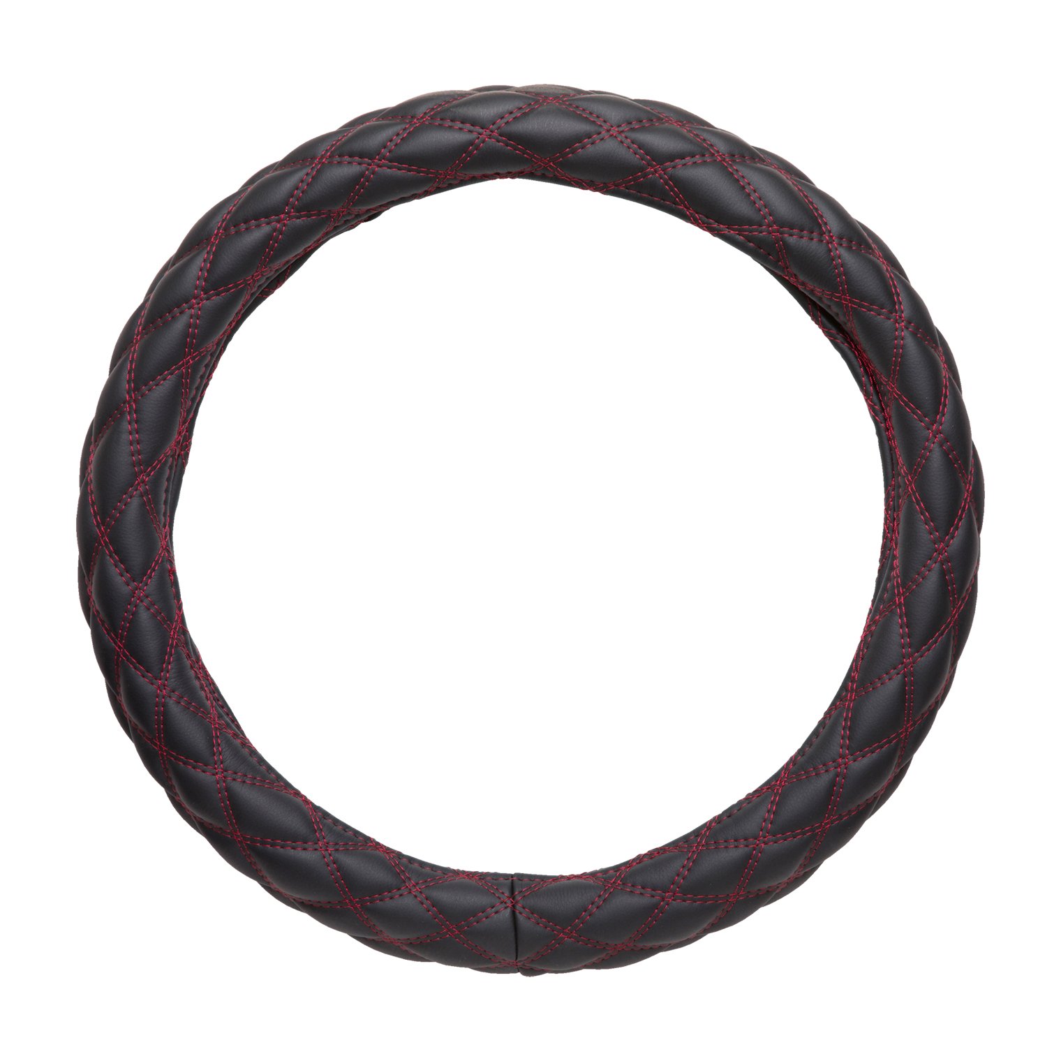 ミヤビ(Miyabi) 雅 極太ハンドルカバー NEWブレイクキルト ダブルステッチダイヤ ML マットブラック×レッド HC-BQW-MLMBKWI