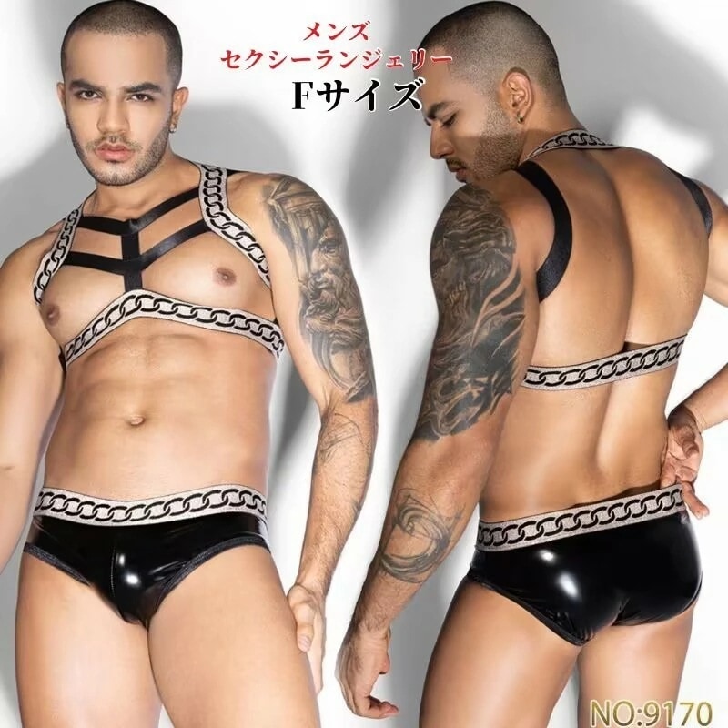 【96】超低.価.格!メンズ セクシー コスプレ衣装 セクシー ボンテージ ブラックコスチューム 大人 メンズ 衣装 セクシーランジェリー ベビードール スケスケ 透ける 網 全身タイツ メンズコス