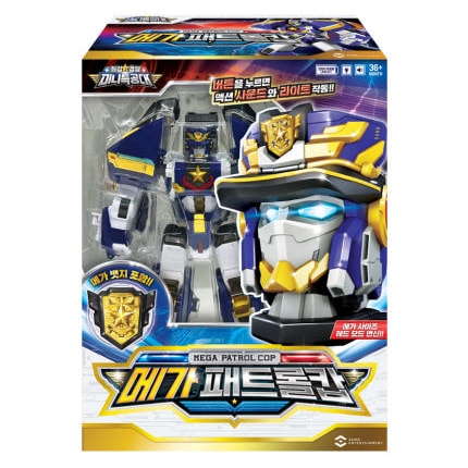[正規品] 最強警察 ミニ特攻隊 メガパトロールカップ / 大型サイズ/LED ライト/サウンド/パトロール警官/頭に変身/変身ロボット/MEGA PATROL COP/メガパトロールコップ