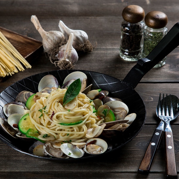 800℃ 鋳鉄 ステーキフライパン 28cm 片手 ハイ ブラック シーズニングフライパン