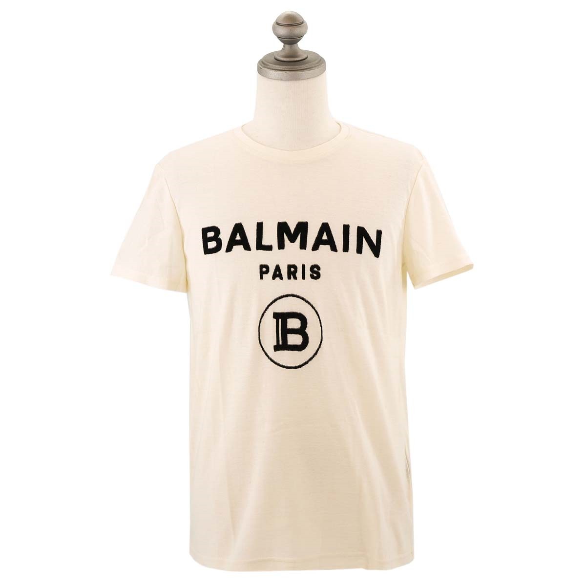 バルマン半袖Tシャツ TH11601I203 メンズ GAB BLANC/NOIR WHITE/BLACK