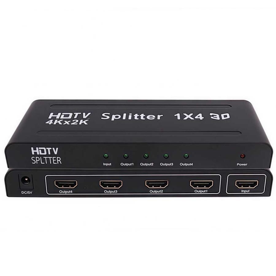 HDMI スプリッター 1入力4出力 1×4 HDMI分配器 高解像度 4K 2K 1080P 3D HDTV対応
