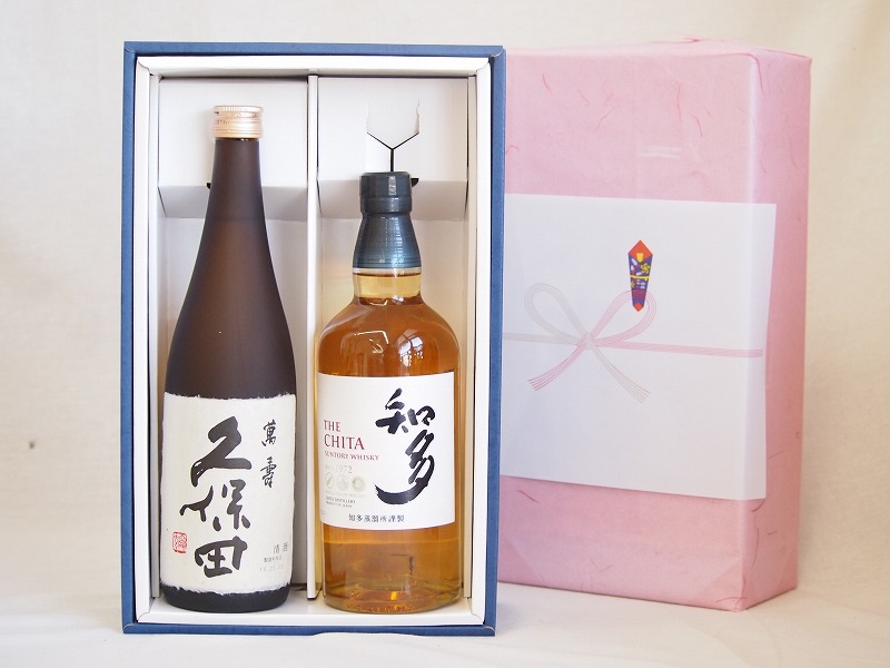 感謝贈り物ボックス 洋酒日本酒2本セット（ウイスキー知多700ml 純米大吟醸久保田 720ml）