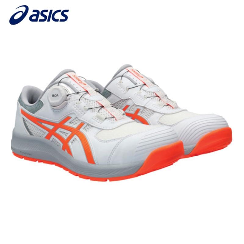 アシックス 安全靴 ウインジョブ CP219 BOA 2E相当 ローカット ホワイトショッキングオレンジ 25.5cm セーフティシューズ 作業靴 先芯 1273A092