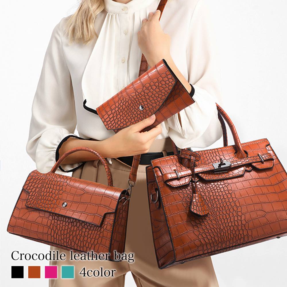 ハンドバッグ レディース クロコダイル調レザーバッグ ワンマイルバッグ 斜めがけ 黒 カジュアル 春 ミニ トートバッグ 夏 秋 ミニトートバッグ 軽い レザー ブランド ミニショルダーバッグ 布 ミ