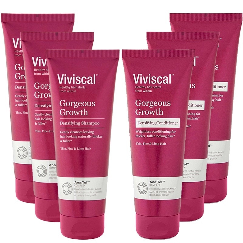 ビビスカル ゴージャスグロースシャンプー コンディショナー 250ml 各1本 3セット Viviscal パンテノール ビオチン ノンシリコン 海外発送 日通メールプラス便 USA発送