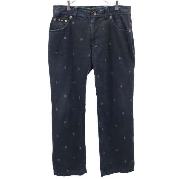 総柄 コットンパンツ w32 黒 メンズ 4,907円