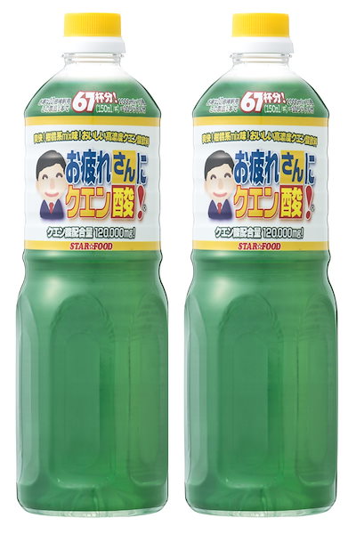 他サイト： スター食品工業 お疲れさんにクエン酸 1L 10倍希釈用×2本の商品画像
