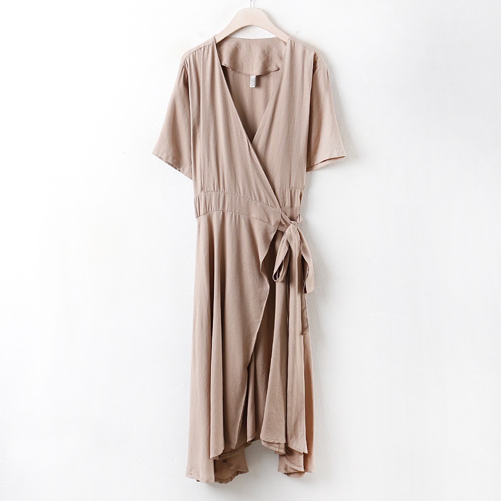 韓国大きいサイズの女性のファッションベルチドゥリボンワンピースMS2559M807ビッグサイズの夏の服新商品