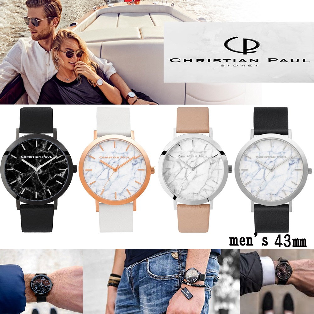 送料無料Christian Paulクリスチャンポール メンズ レディース 腕時計マーブル 大理石柄 MARBLE 43mm安心1年保証ギフトラッピングOK