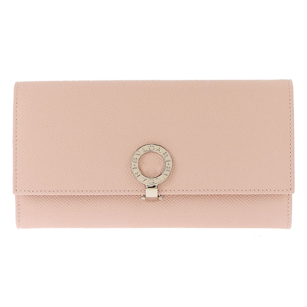 30415 長財布型押レザー ライトピンクシルバー