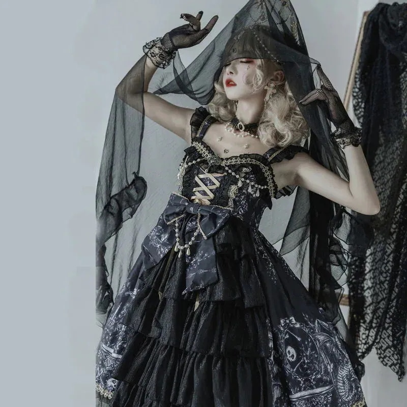 ロリータかわいい cosplay 新作 魔女ゴシック風ダーク系jskキャミソールワンピースサンタ