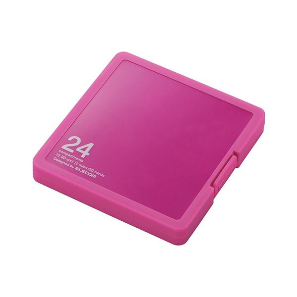 (まとめ) エレコムSD/microSD用メモリカードケース プラスチックタイプ ピンク インデックス台紙付 CMC-SDCPP24PN1個 (×10セット)