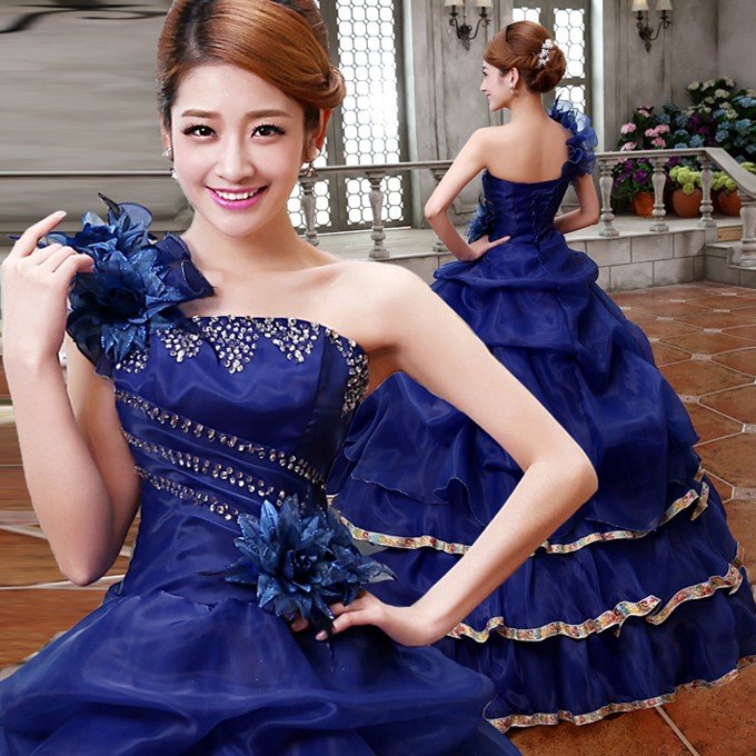 カラードレス ウェディングドレス ロングドレス 结婚式 花嫁 演奏会 コンサート 舞台衣装 大きいサイズ ワイン ブルー