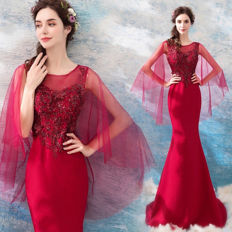 マーメイドドレス カラードレス 赤ロングドレス 演奏会 安い イブニングドレス 結婚式 花嫁 フォーマル 二次会 パーティー aラインドレス 披露宴 大きいサイズ