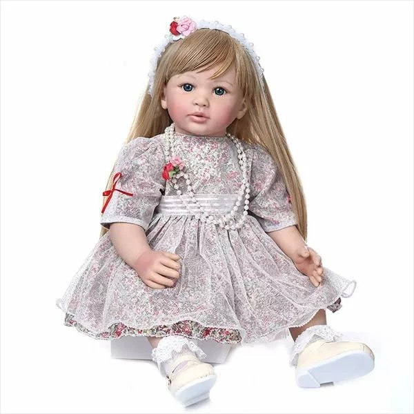 60CM　収集人形姫は超長いブロンドの髪の人形ハンドメイドの人形と幼児の女の子の人形を生まれ変
