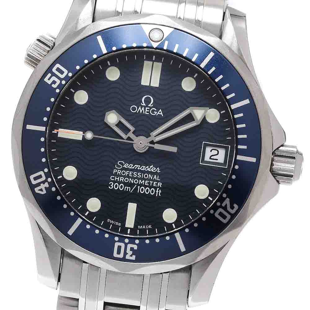 オメガ OMEGA 2551.80 シーマスター300 デイト 自動巻き ボーイズ 保証書付き_951320【中古】