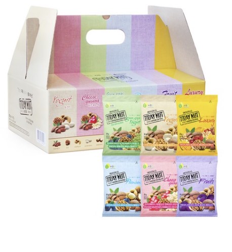 トゥデイナッツ一握り 6種ナッツ 60個入り クルミ クレンベリー ブルーベリー ギフトセット ダイエットナッツ