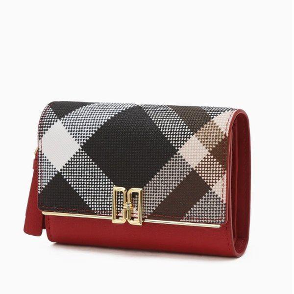 レッドチェックDDロゴレザー二つ折り財布DCWA6E362R2_s