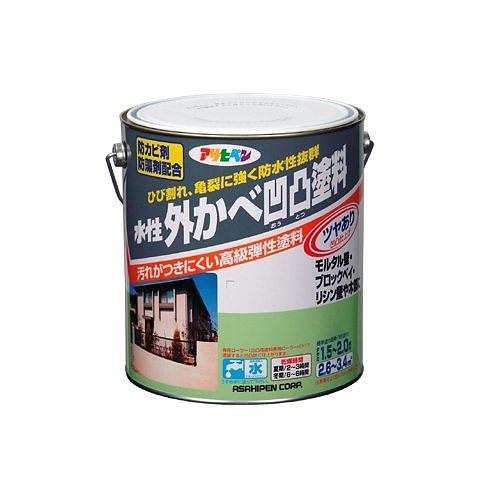 水性外かべ凹凸塗料 ツヤあり ホワイト 3L