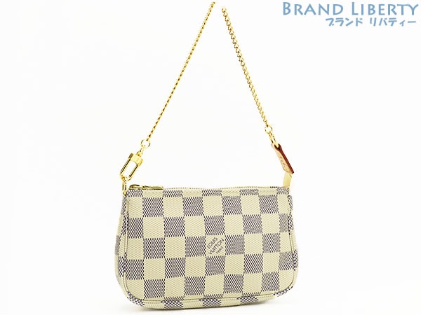 未使用ルイヴィトンダミエアズールミニ・ポシェット・アクセソワールアクセサリーポーチハンドポーチホワイトN58010