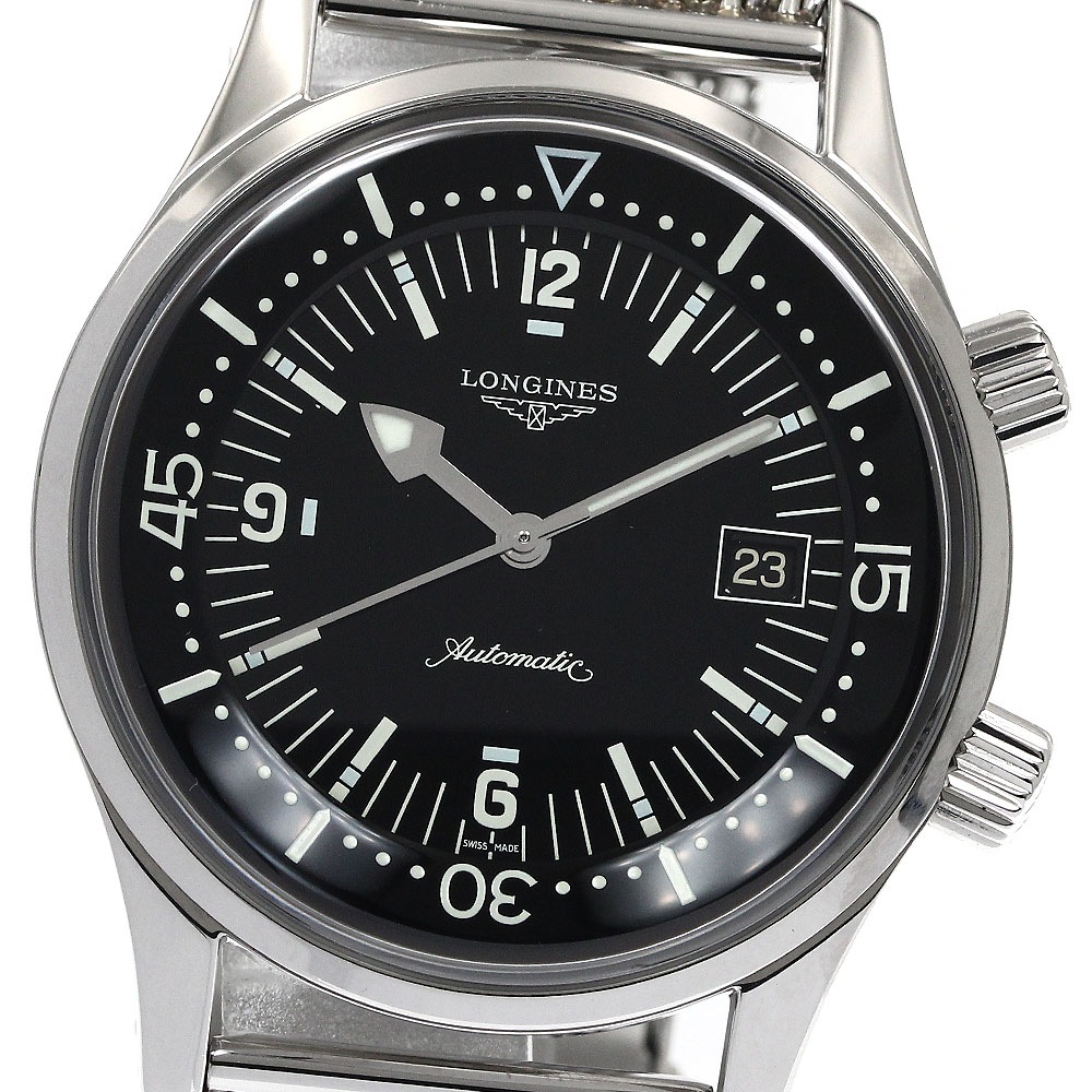 ロンジン LONGINES L3.674.4 レジェンドダイバー デイト 自動巻き メンズ 美品 保証書付き_893868【中古】