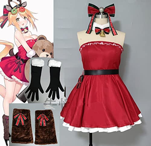 赤いワンピースコスプレコスチューム変装クリスマスアニメイベントパーティーコスチューム変装コスチューム（女性M）