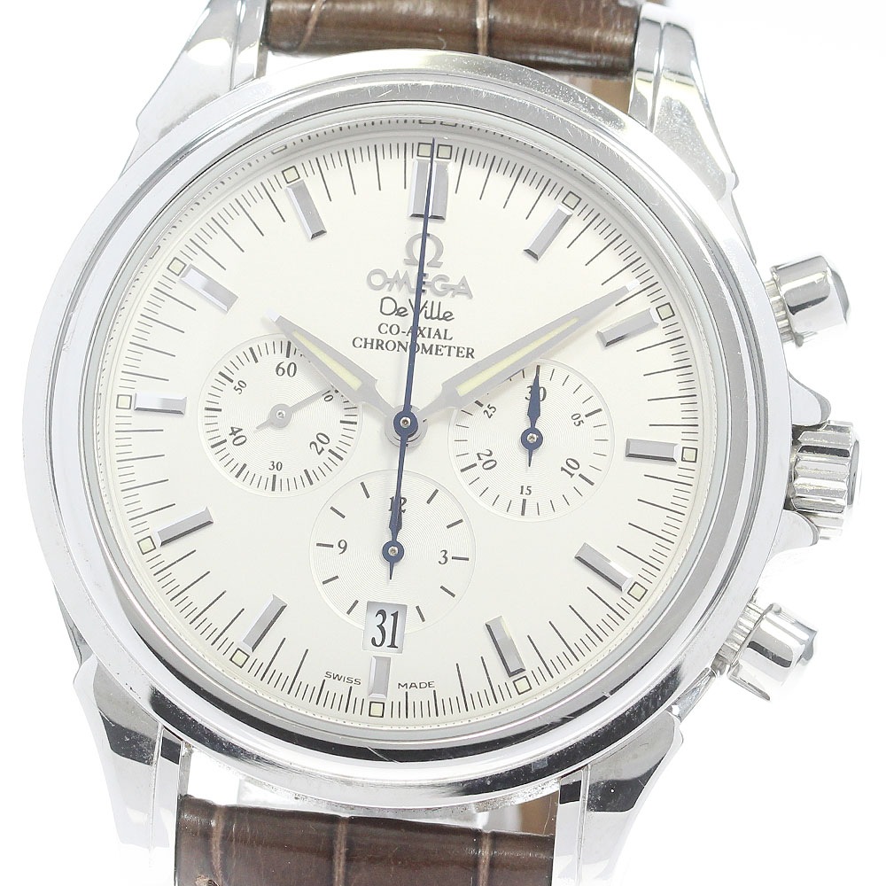 オメガ OMEGA 4841.31.32 デビル コーアクシャル クロノグラフ 自動巻き メンズ 箱・保証書付き_860313【中古】