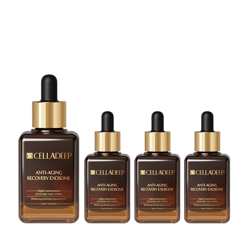 セラディップ弾性シワ改善PDRNエキソソームEGFアンチエイジングリフティングゴールドアンプルセラム45ml4個