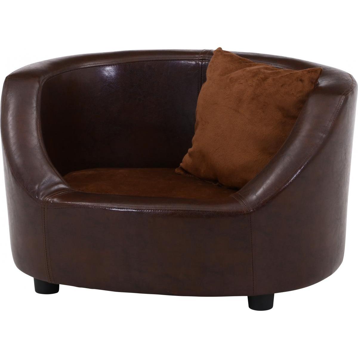 不二貿易 ペットソファ SXBB-130-S ブラウン　異素材MIX ペットベッド ペット家具 インテリア