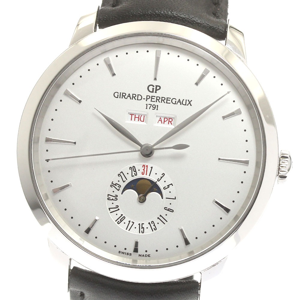 ジラール・ペルゴ GIRARD PERREGAUX 49535-11-1311-BB60 1996フルカレンダー ムーンフェイズ 自動巻き メンズ 良品 箱付き_881939【中古】