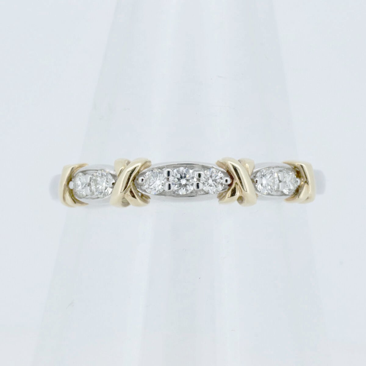 GSTV ダイヤモンド リング 指輪 0.17ct 16号 K18YG(18金 イエローゴールド)/Pt950(プラチナ) 質屋出品